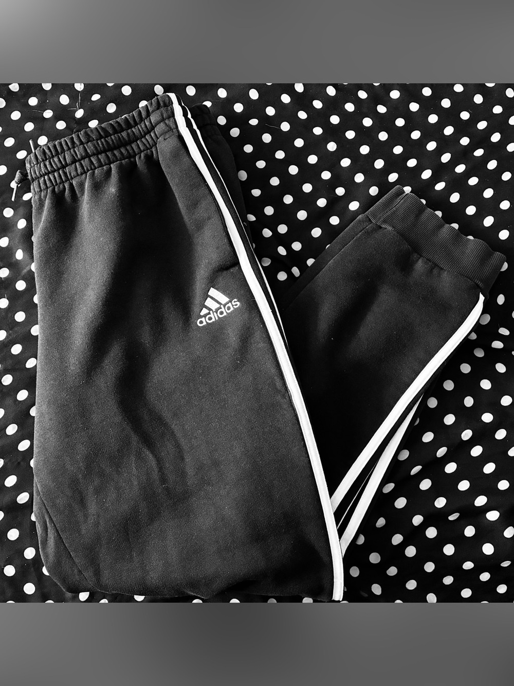adidas Women’s Black Athletic Sweatpants w/ White Stripes